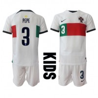 Maglie da calcio Portogallo Pepe #3 Seconda Maglia Bambino Mondiali 2022 Manica Corta (+ Pantaloni corti)